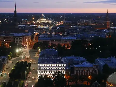 Skats no viesnīcas “Radisson Blu Latvija” 26. stāva
